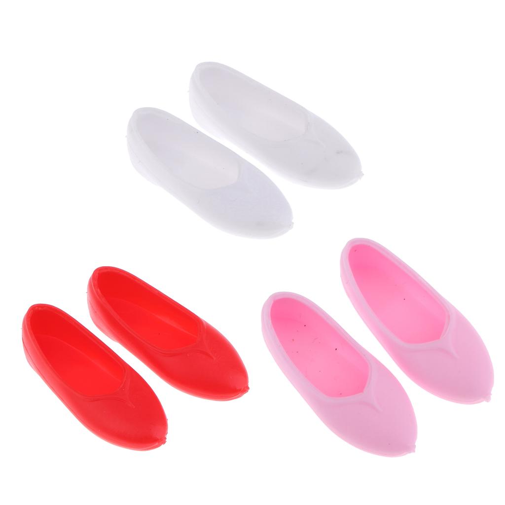 3 Pairs 1/6 Flat Shoes Boots for Blythe Pullip Licca Azone Dolls Accessories