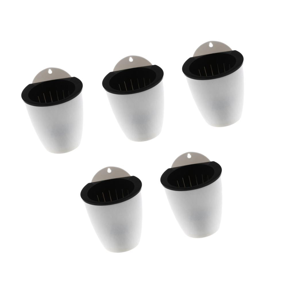 5 pieces Garden Self-watering Plant Flower Pot Wall Hanging Plastic Planter