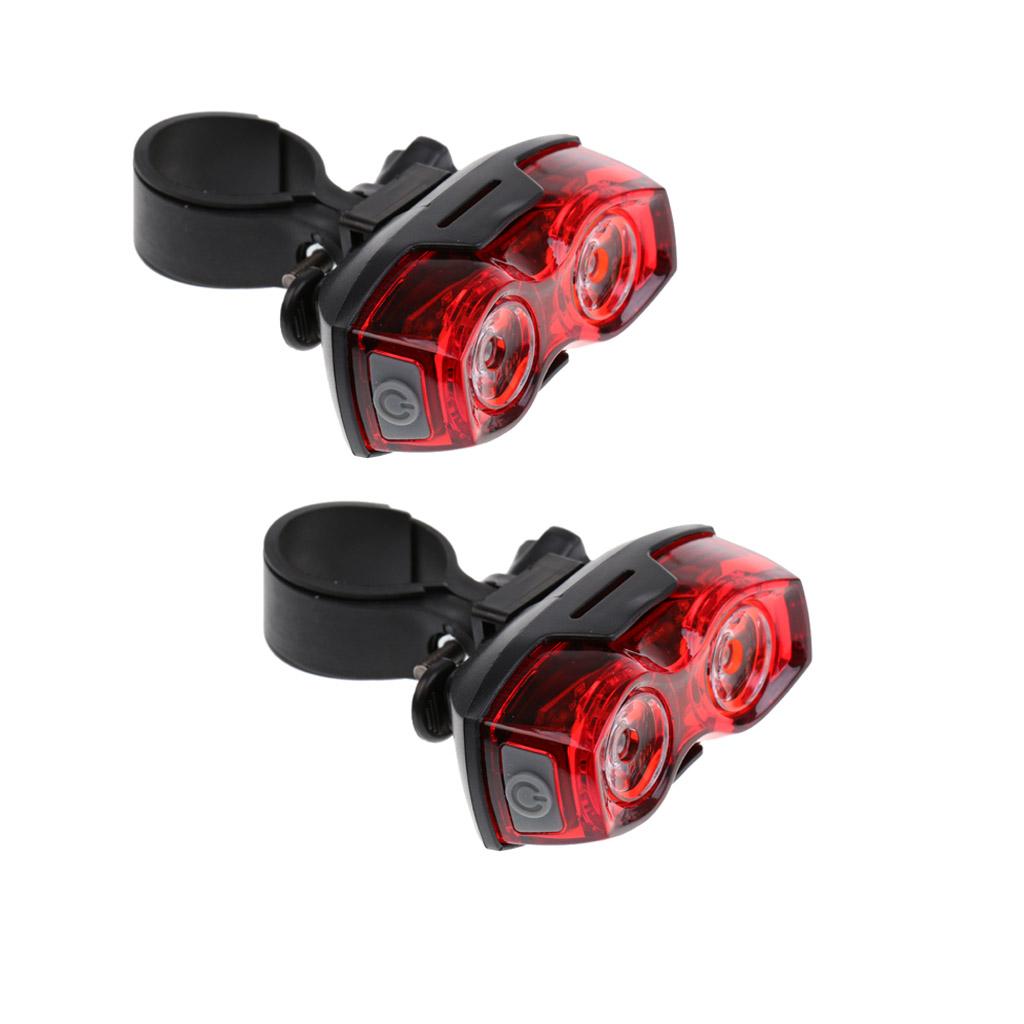 2pc LED Night Cycling Bike Tail Light Safety Warning Bicycle Rear Light Lamp