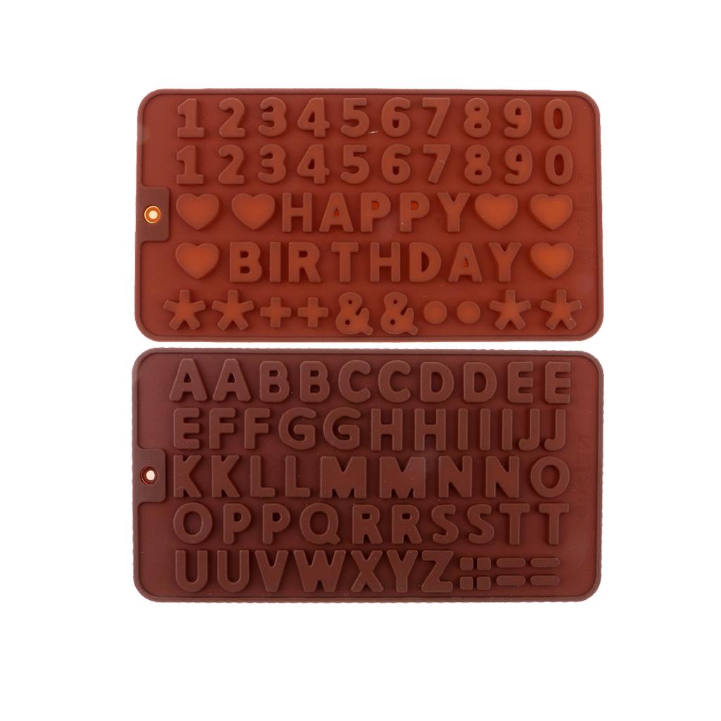 2pcs Alphabet Letter Number Silicone Fondant Mold Cake Chocolate Baking Tool
