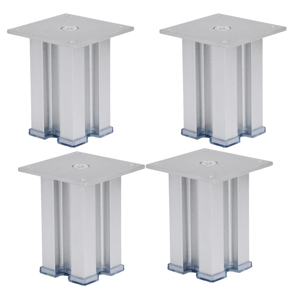 Aluminum Alloy Sofa Leg Furniture Plinth Stand Feet for Cupboard Cabinet 12cm Silver