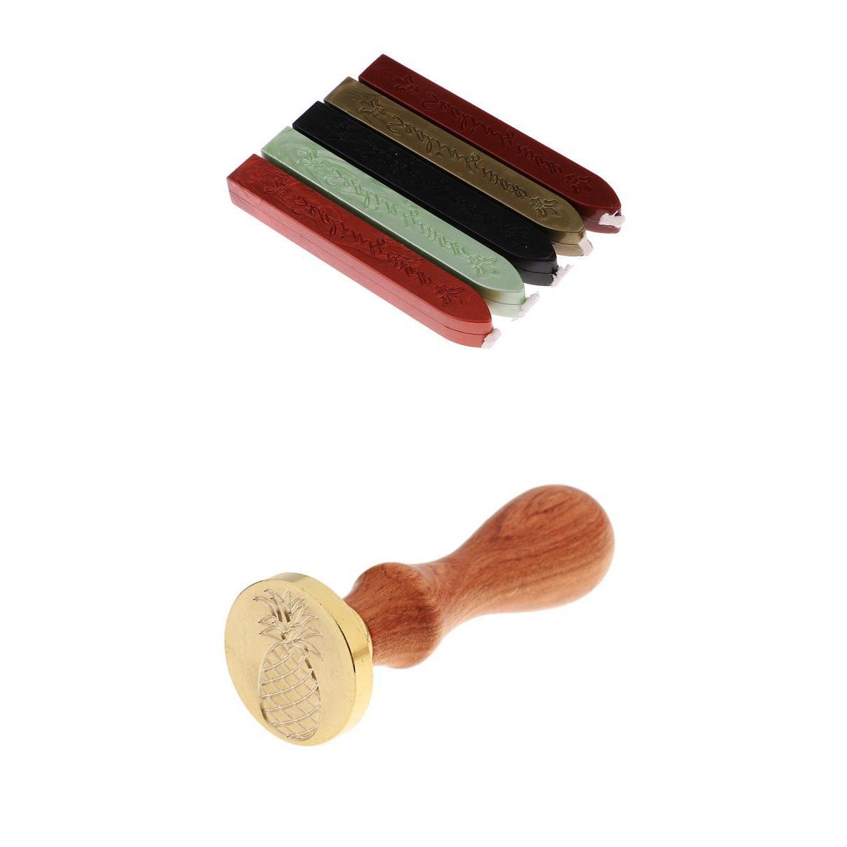 Classic Sealing Wax Stamp Pineapple + Round Seal Sticks for Party Invitation