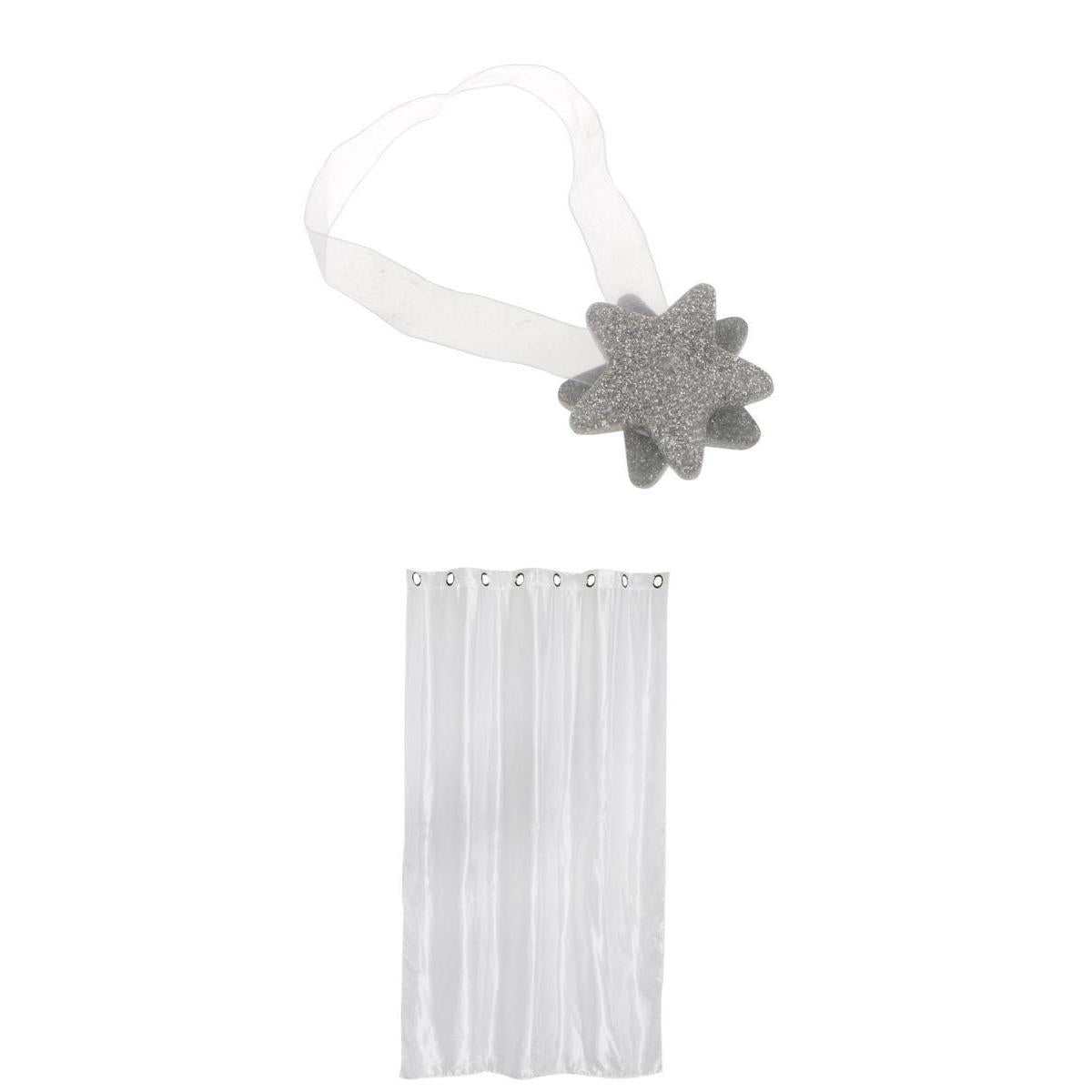 Blackout Curtain Drape with Magnetic Star Buckle White#150x250cm Eyelet