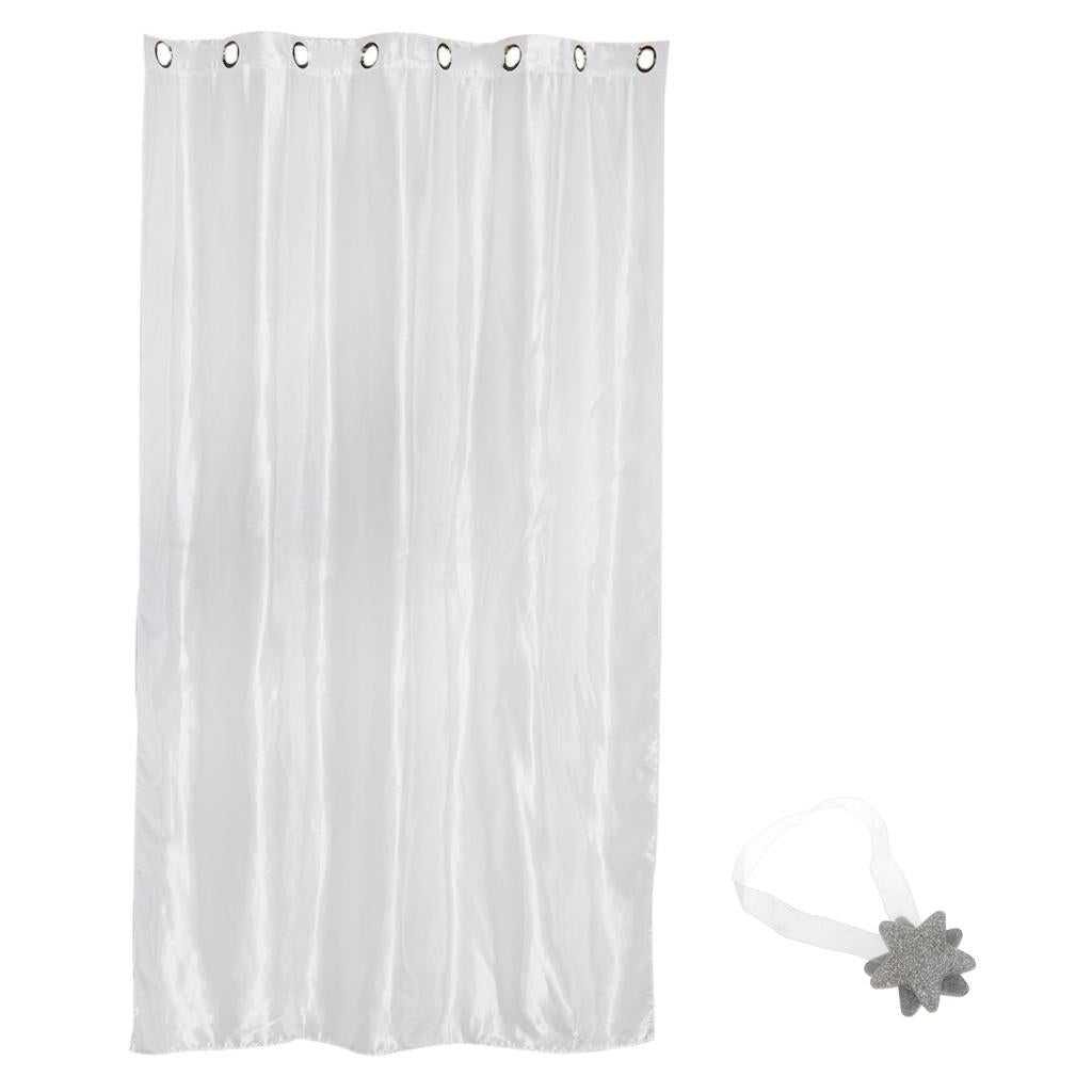 Blackout Curtain Drape with Magnetic Star Buckle White#150x250cm Eyelet