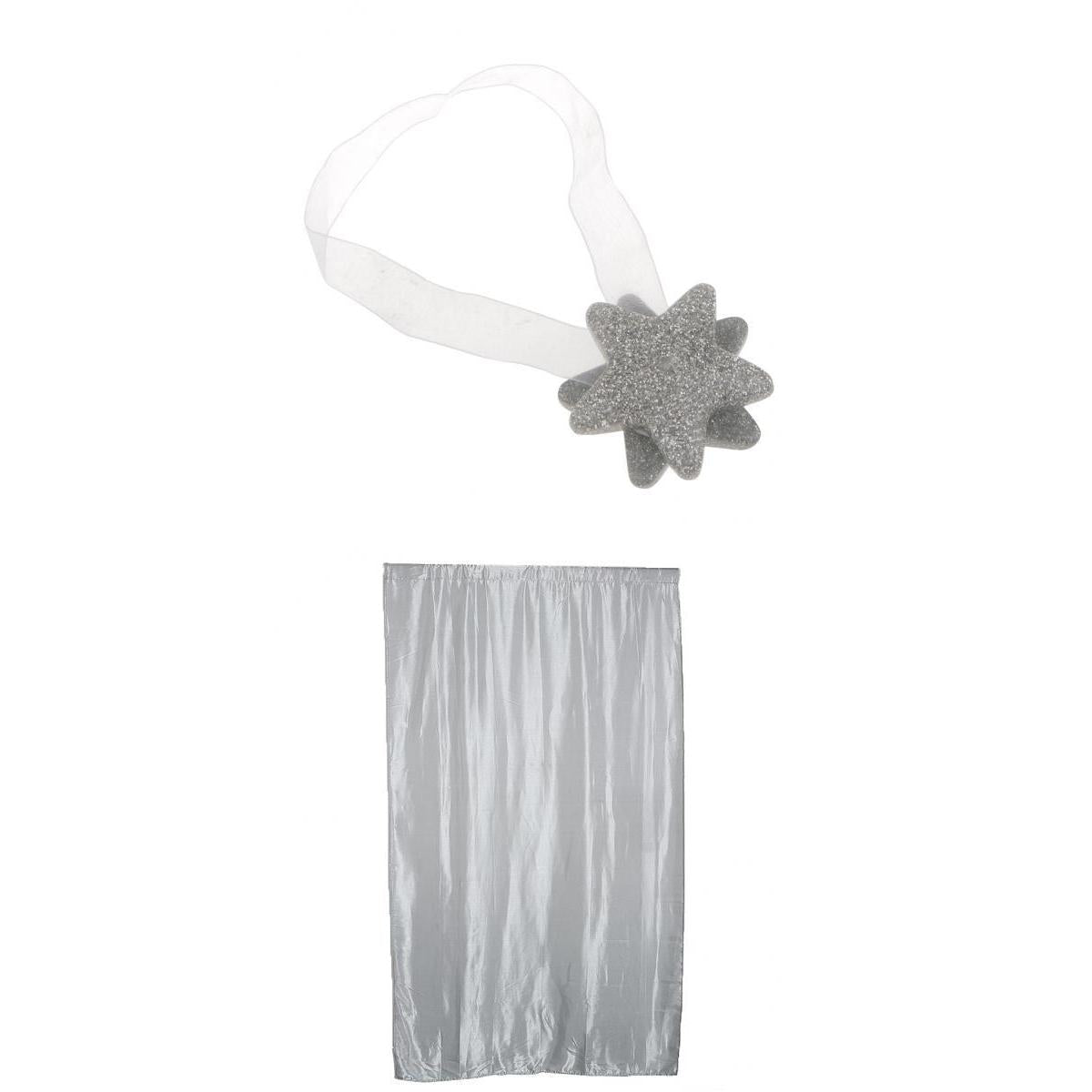 Blackout Curtain Drape with Magnetic Star Buckle Grey# 150x250cm slot top