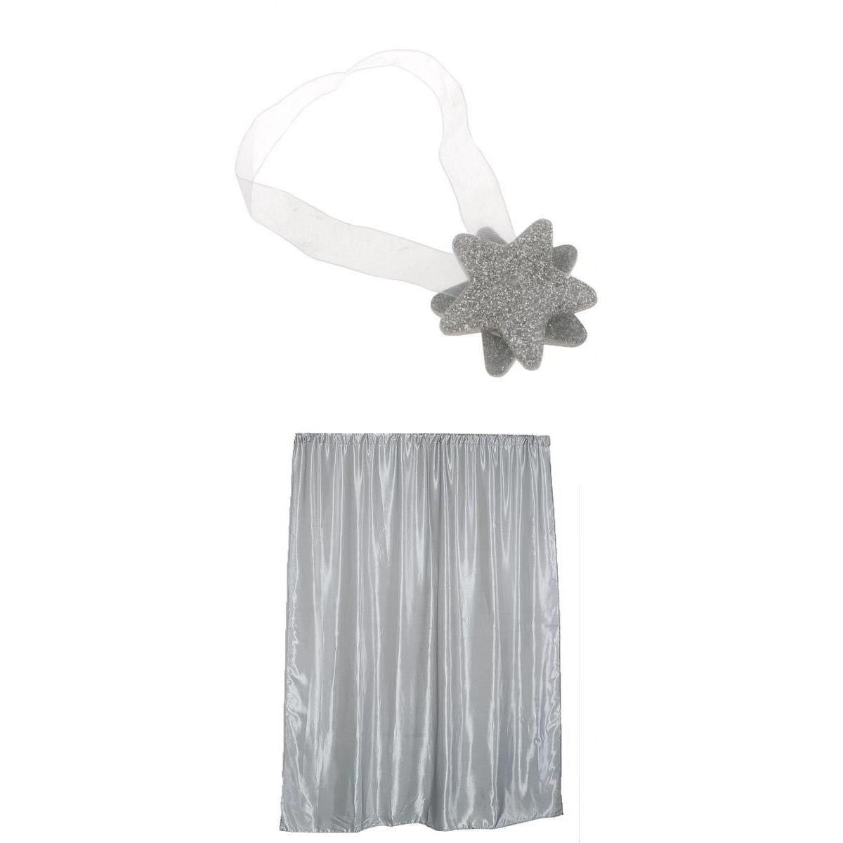 Blackout Curtain Drape with Magnetic Star Buckle Grey# 200x250cm slot top