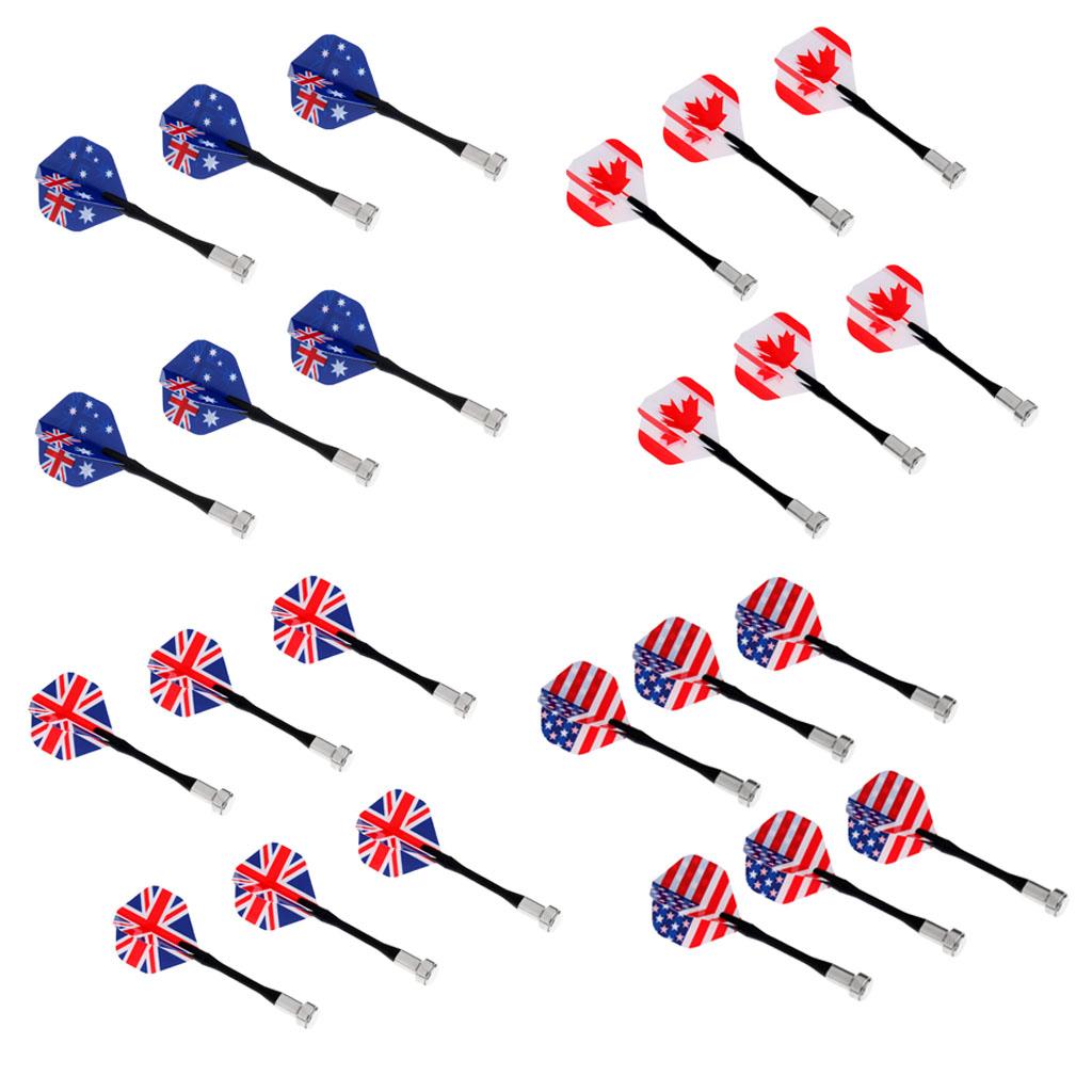 24 Pieces Magnetic Darts for Magnet Dartboard Dart Board National Flag