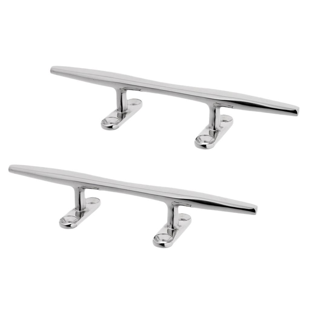 2 Pieces Marine 316 Stainless Steel Open Base Boat Deck Rope Cleat 4 inch