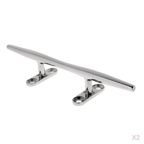 2 Pieces Marine 316 Stainless Steel Open Base Boat Deck Rope Cleat 4 inch