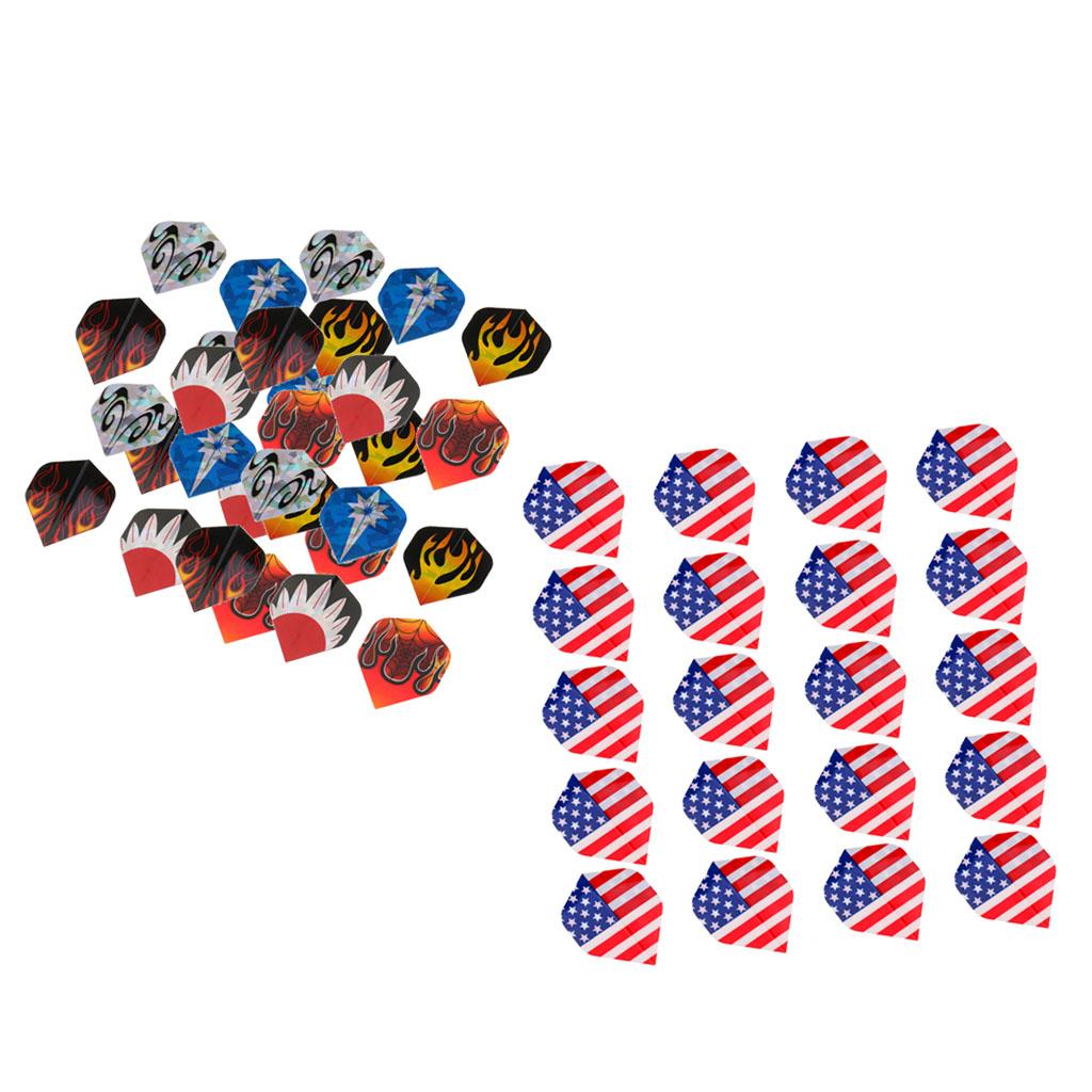 50 Pieces USA National Flag Flame Pattern Professional Standard Dart Flights