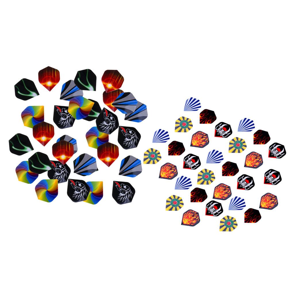 60 Pieces/Pack Assorted Color Durable Professional Standard Dart Flights