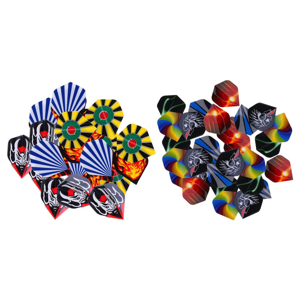 60 Pieces/Pack Assorted Color Durable Professional Standard Dart Flights
