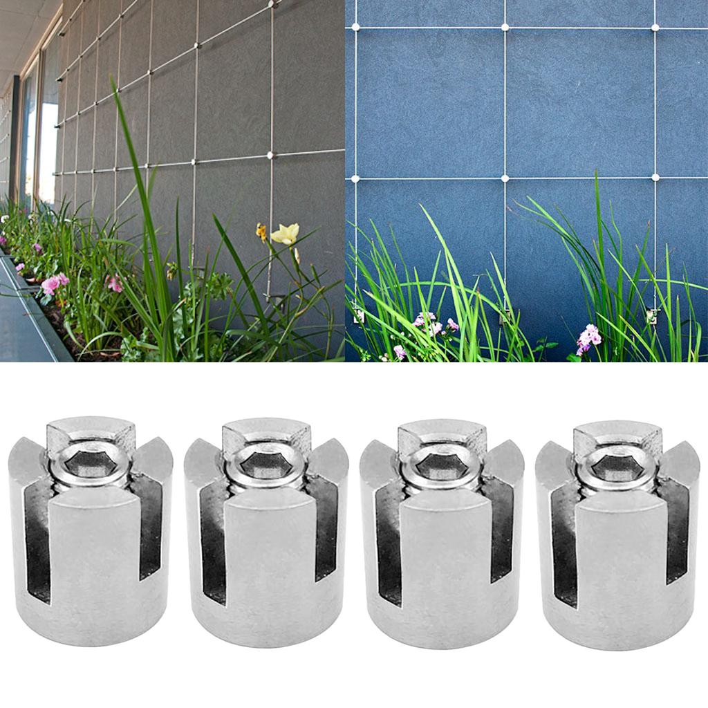 4 Pieces Stainless Steel 316 Marine Grade 3mm Wire Rope Holder Cross Clip