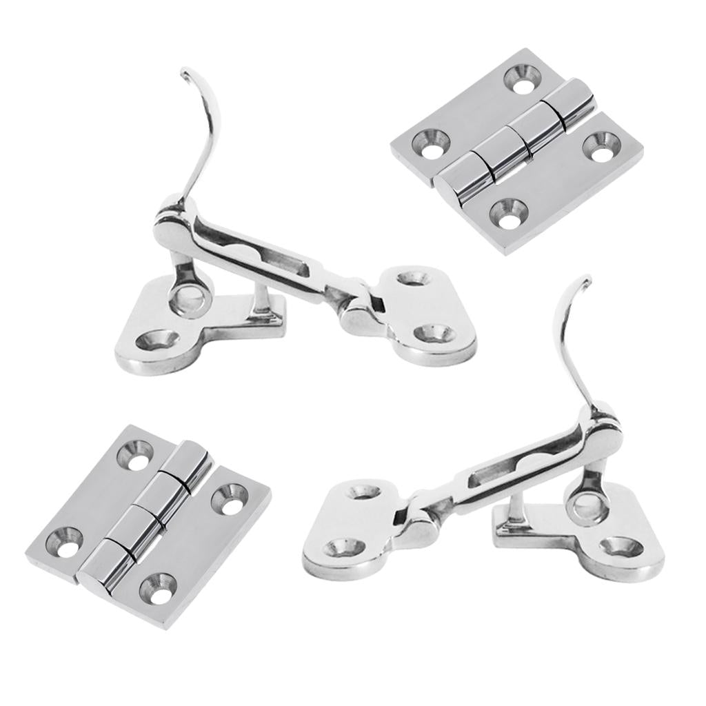 2 Marine Boat Hatch Anti-Rattle Latch Fastener Clamp for 2 Flush Door Hinge