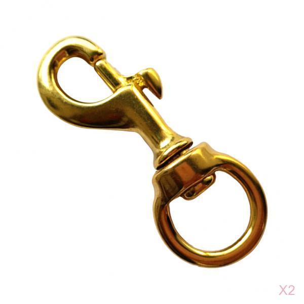 2 Pieces Solid Brass 10mm Eye Ring Trigger Swivel Snap Clasp Hook Clip 45mm