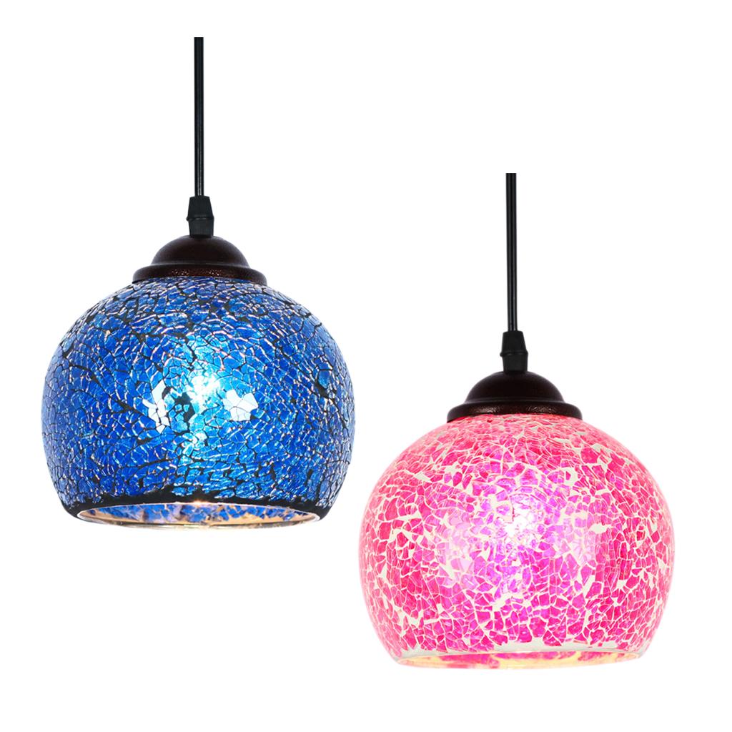 2 Pieces Vintage Hanging Lamp Mosaic Design Pendant Ceiling Lampshade