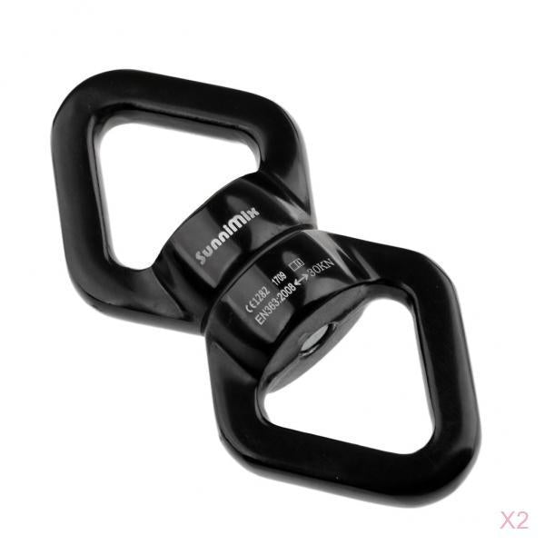 2 Pieces Safety Swivel Rope Connector Device for Climbing Aerial Dance Black