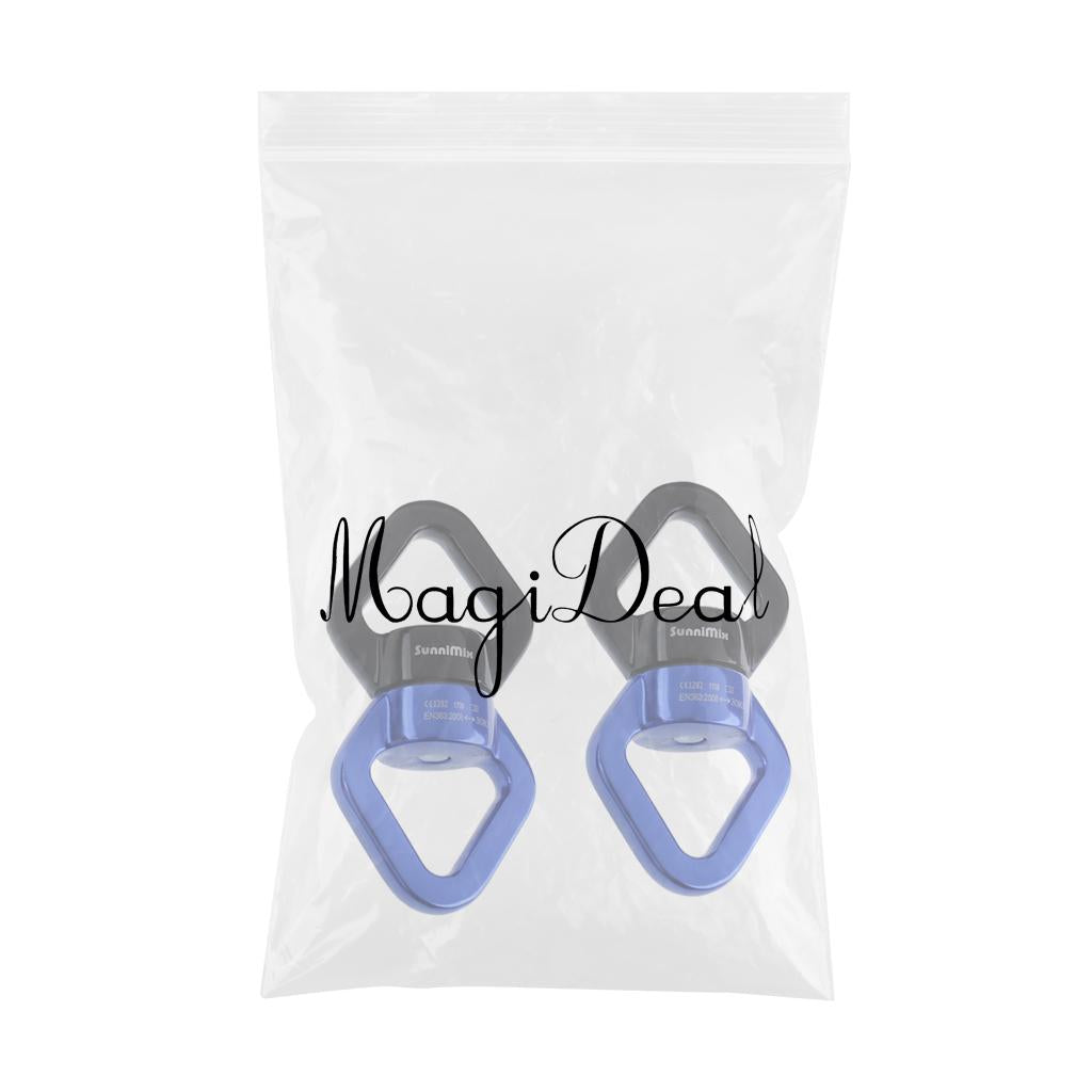 2 Pieces Safety Swivel Rope Connector for Climbing Aerial Dance Black Blue