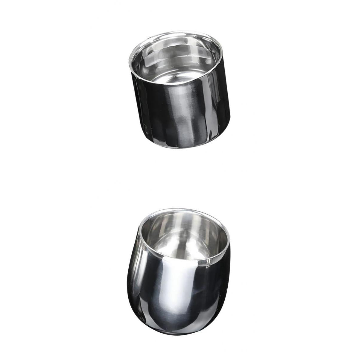 2 Pieces Stainless Steel Beer Cup Double Wall Milk Coffee Tea Mug 200ml