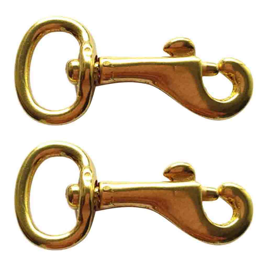 2 Pieces Brass Swivel Eye Bolt Snap Hook Leather Craft Dog Leash Clip 56mm