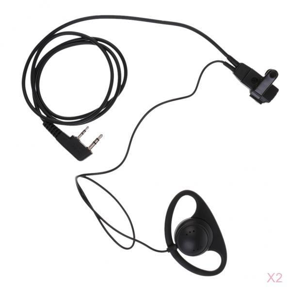 2 Pieces Two Way Radio D-Ring Earpiece Headset for Baofeng Kenwood TK Series