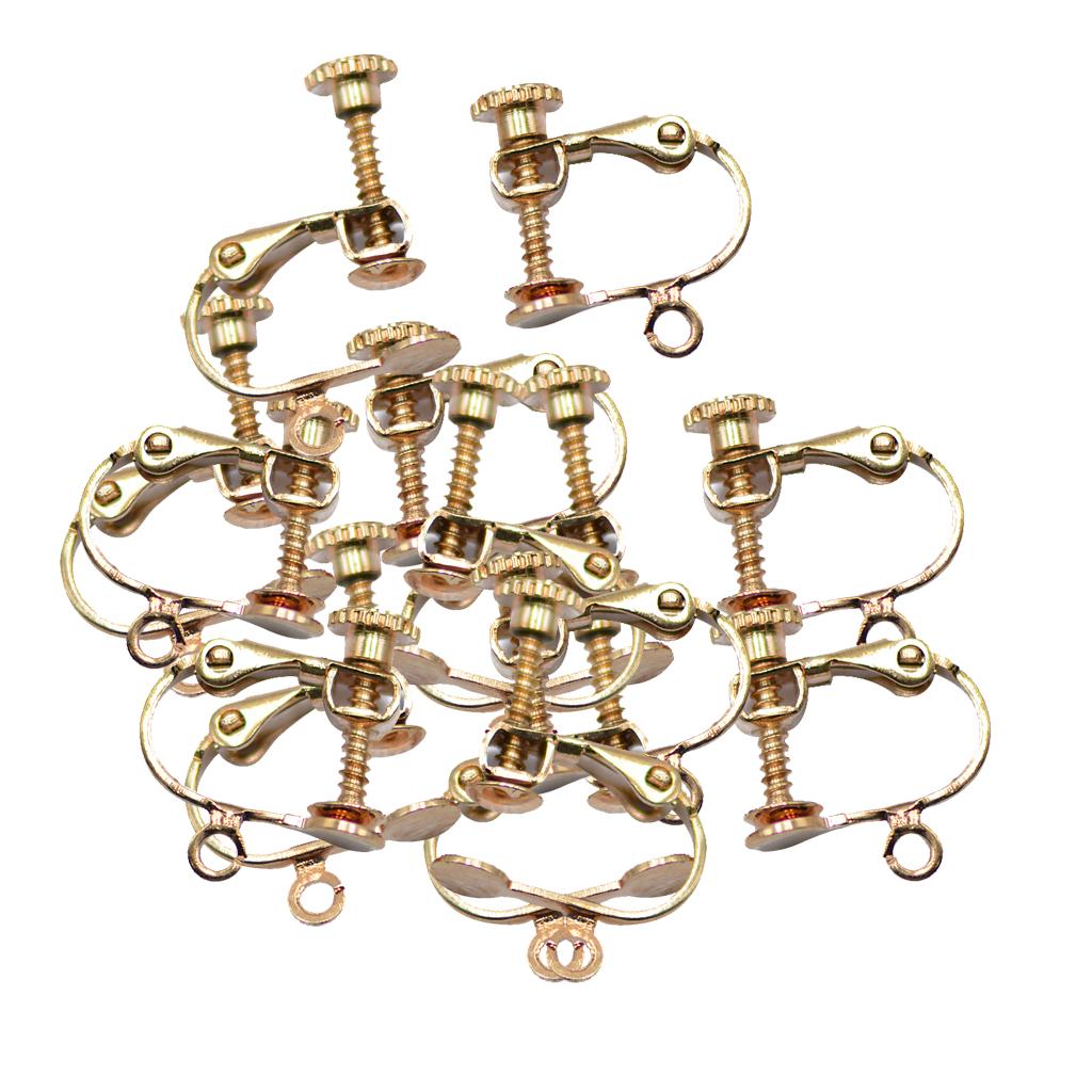 70 Pieces Non-Piercing Brass Screw Earring Clip Flat Hooks DIY Crafts