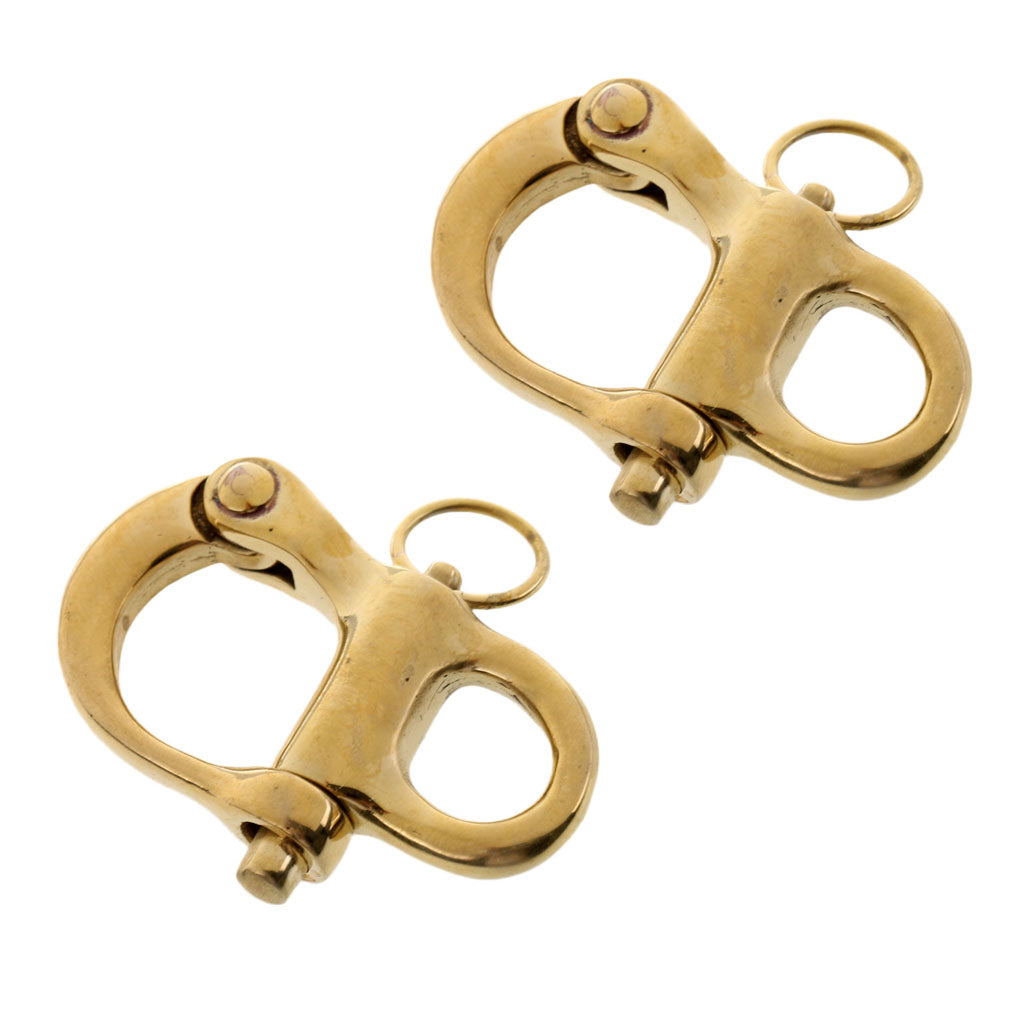 2Pieces 5cm 2inch Fixed Bail Copper Snap Shackle Sailing Boat Yacht Hardware