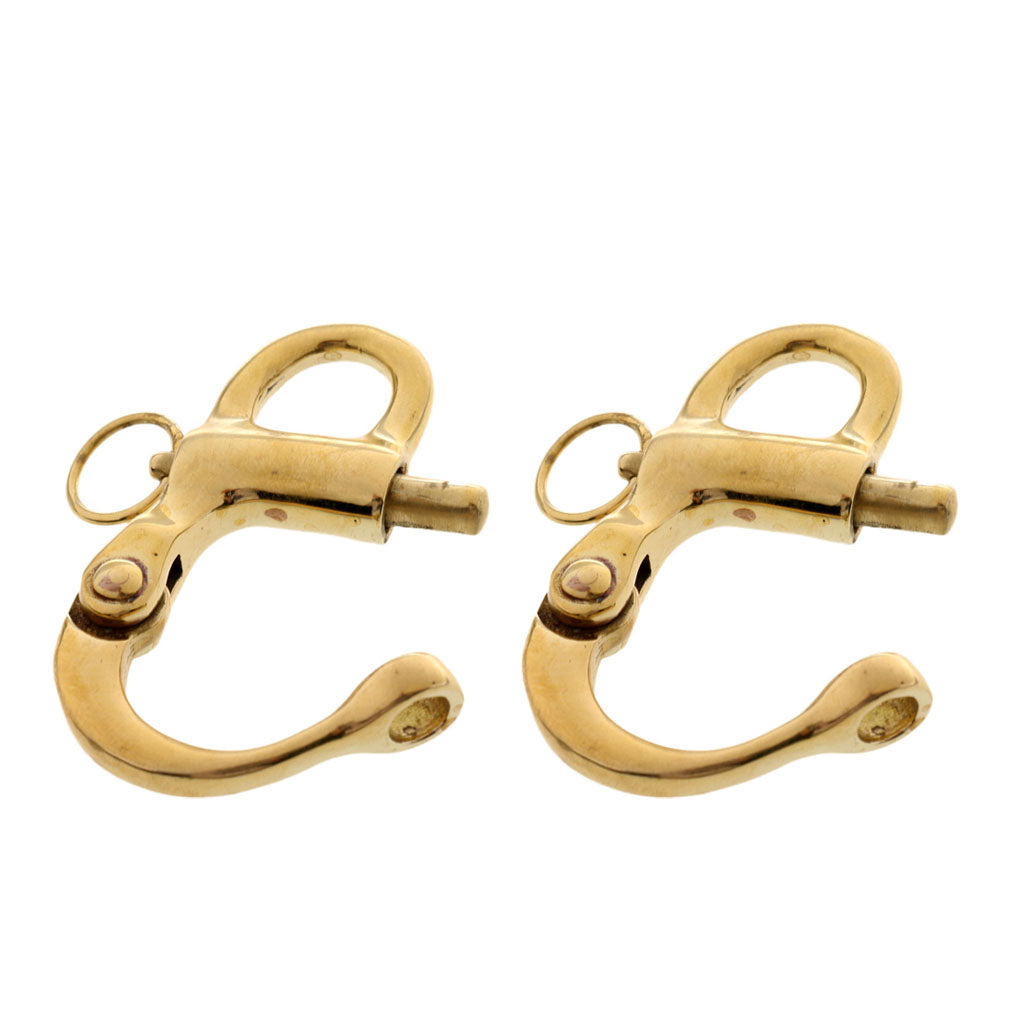 2Pieces 5cm 2inch Fixed Bail Copper Snap Shackle Sailing Boat Yacht Hardware