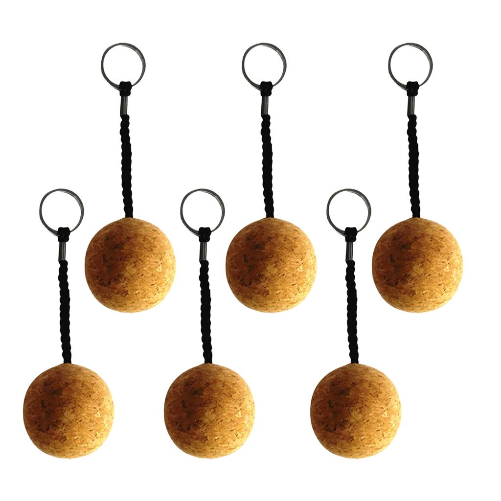 6 Pieces Floating Cork Keyring Water Buoyant Key Ring Marine Sailing Boating
