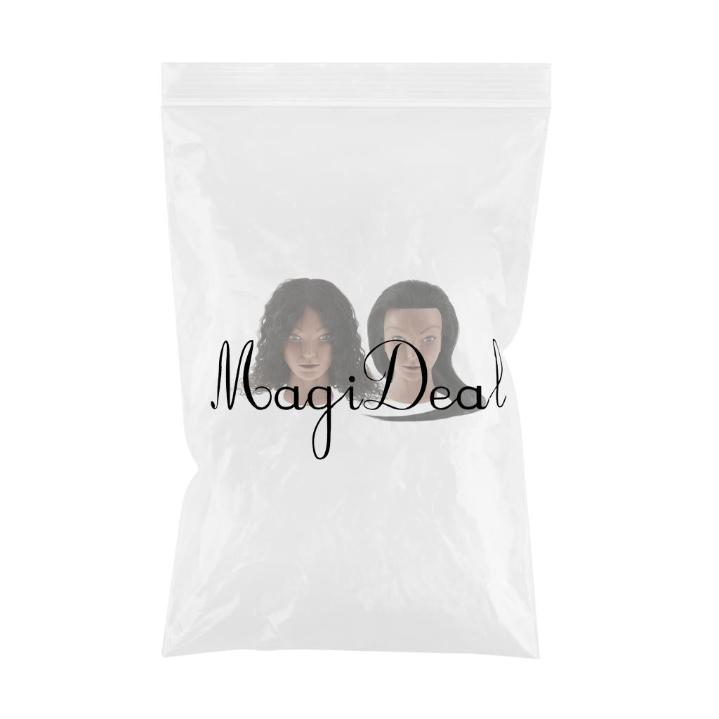 2 Pieces Cosmetology Silicone Practice Training Mannequin Head with Hair
