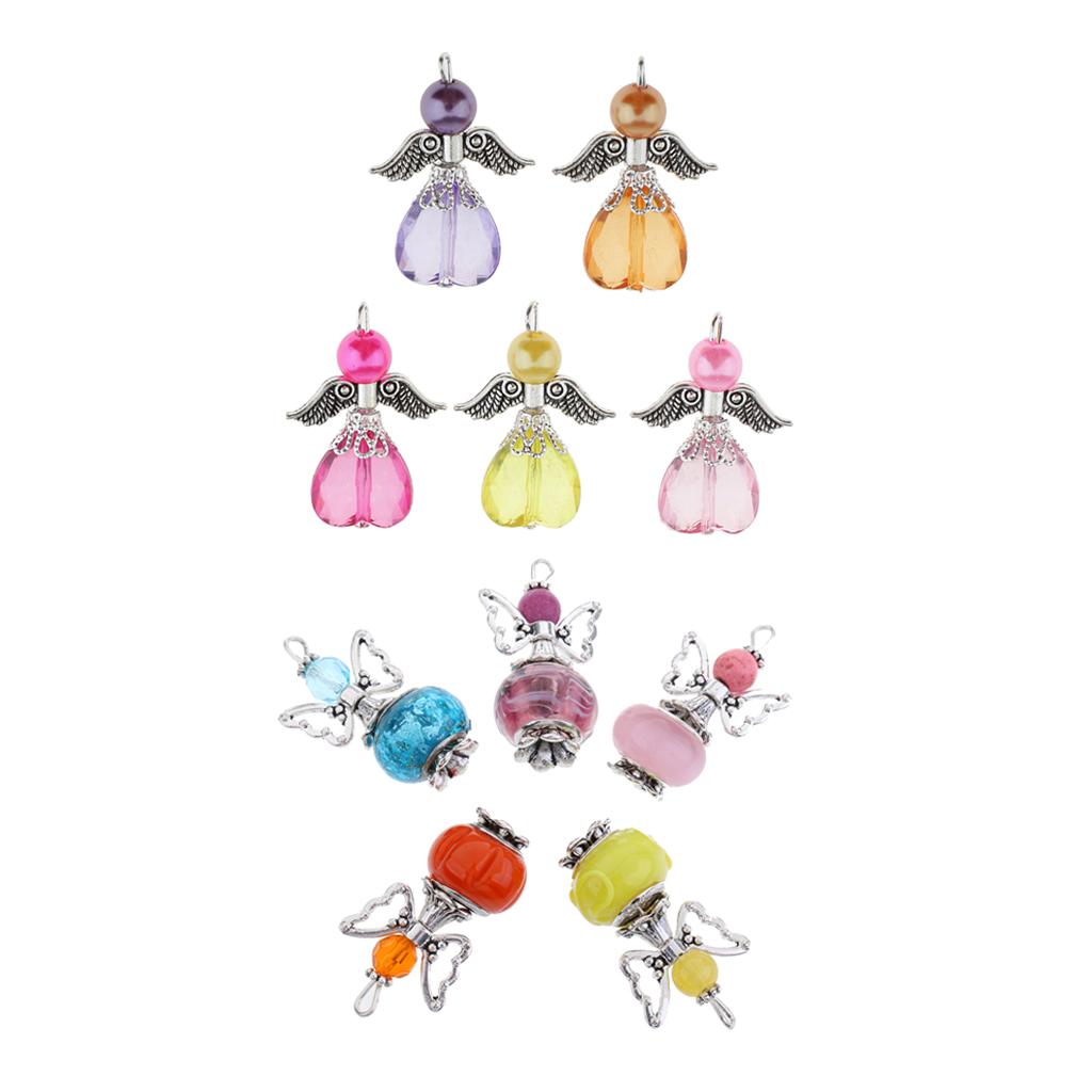 10 Pieces Mixed Acrylic Angel Fairy Wings Charms Pendant for Jewelry Making