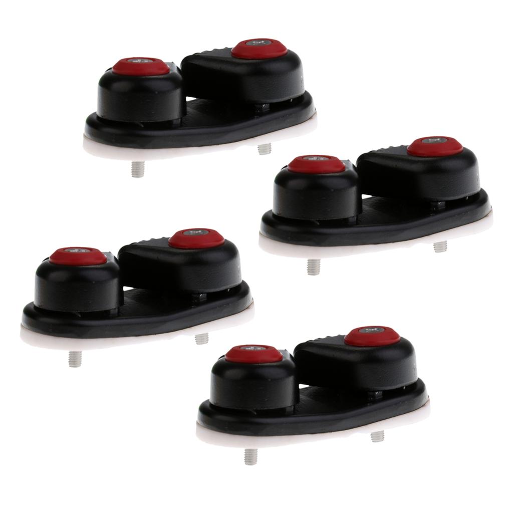 4 Pieces Boat Sailing Sailboat Ball Bearing Cam Cleat - Black