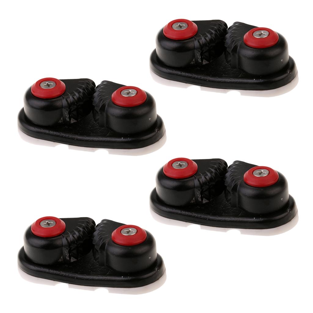 4 Pieces Boat Sailing Sailboat Ball Bearing Cam Cleat - Black