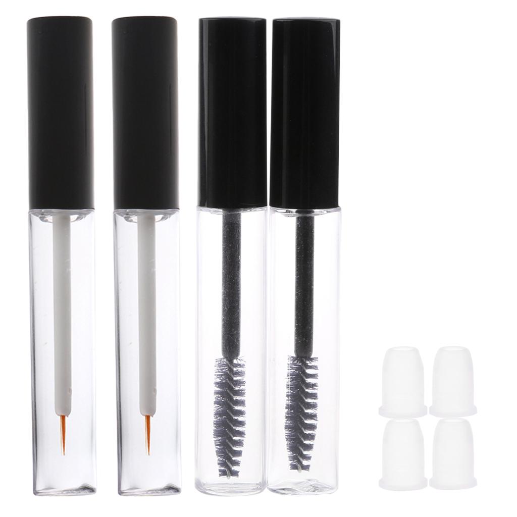 4 Pieces 7ml Refillable Empty Mascara Eyelash Growth Eyeliner Tube Bottles