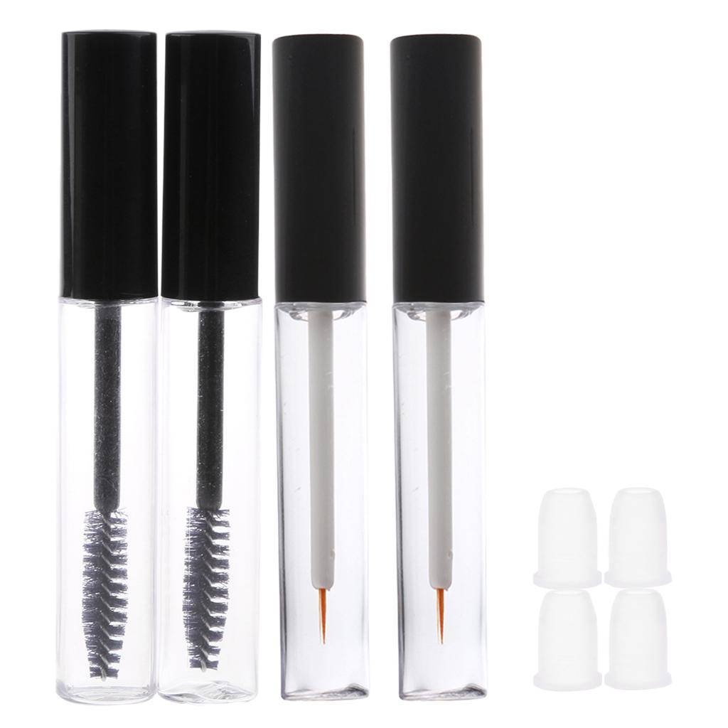4 Pieces 7ml Refillable Empty Mascara Eyelash Growth Eyeliner Tube Bottles