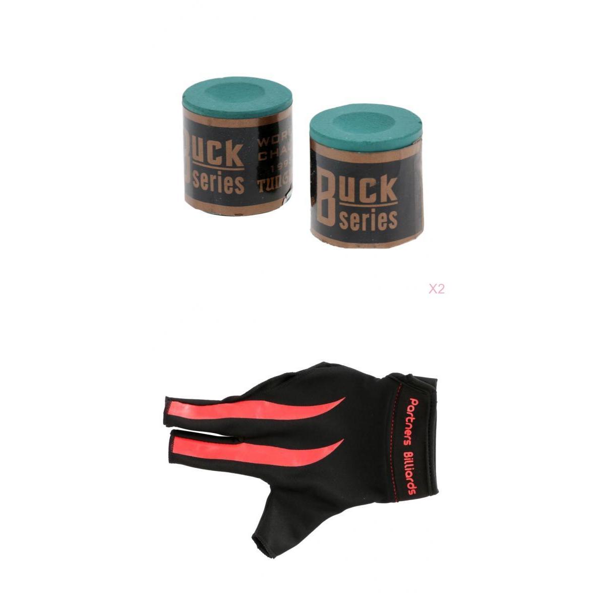 3-Finger Fingerless Right Hand Billiard Glove with 4 Pieces Pool Cue Chalk