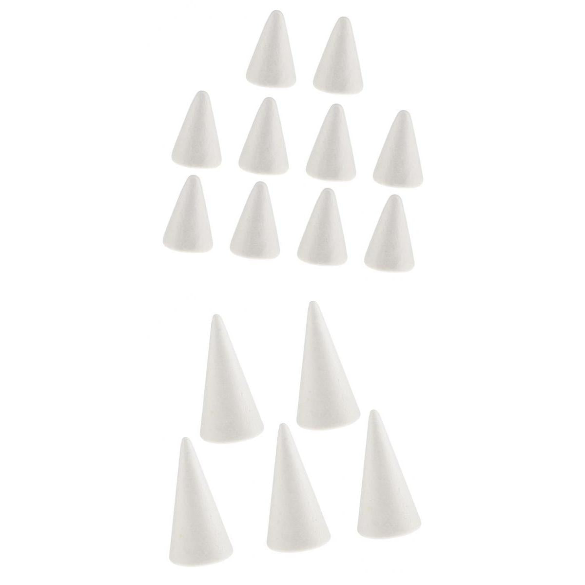 15pcs 70/100mm Cone Styrofoam Foam Ornament for Handmade DIY Modelling Craft