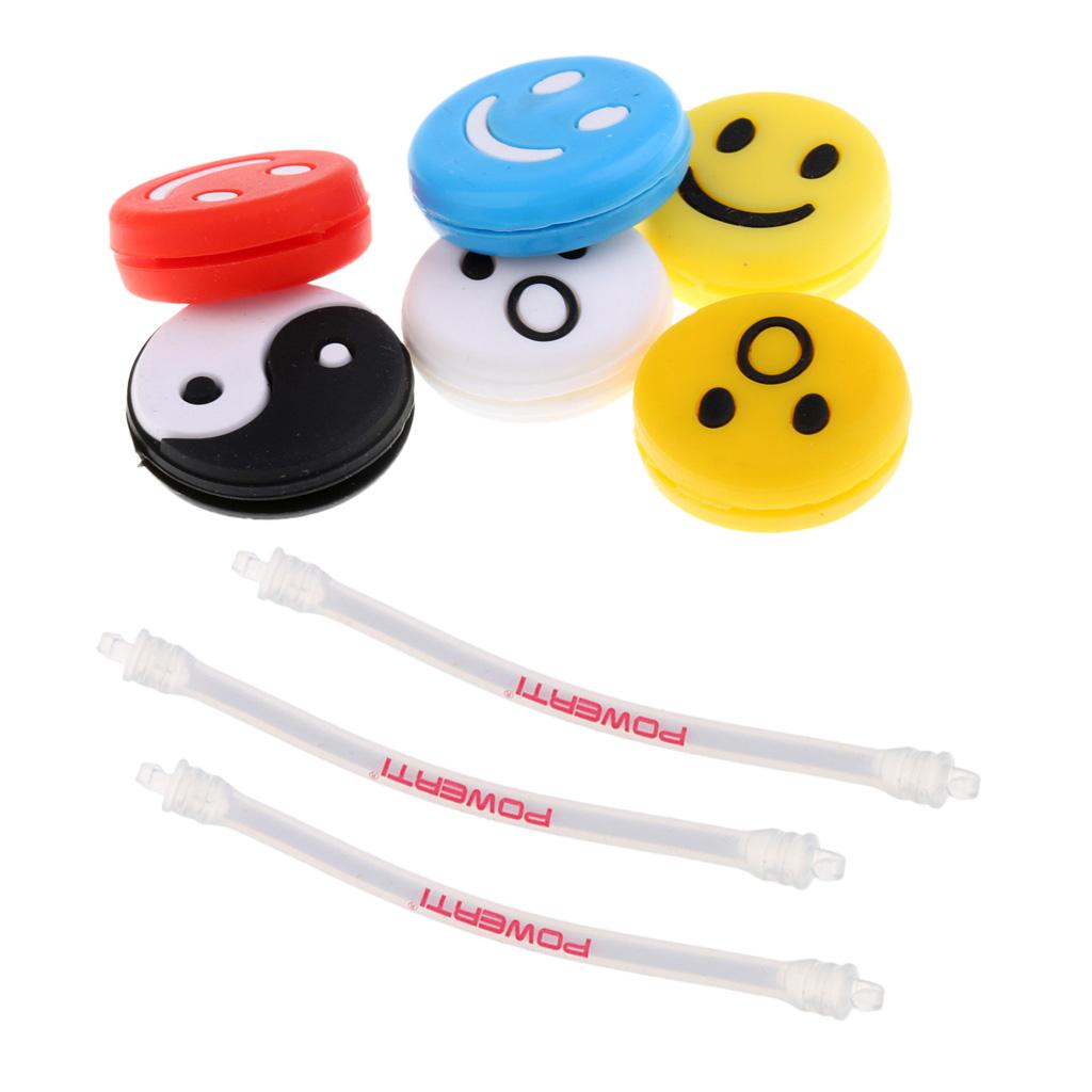 9 Pieces Tennis Racquet Vibration Dampener Shock Absorber Damper Mixed Color