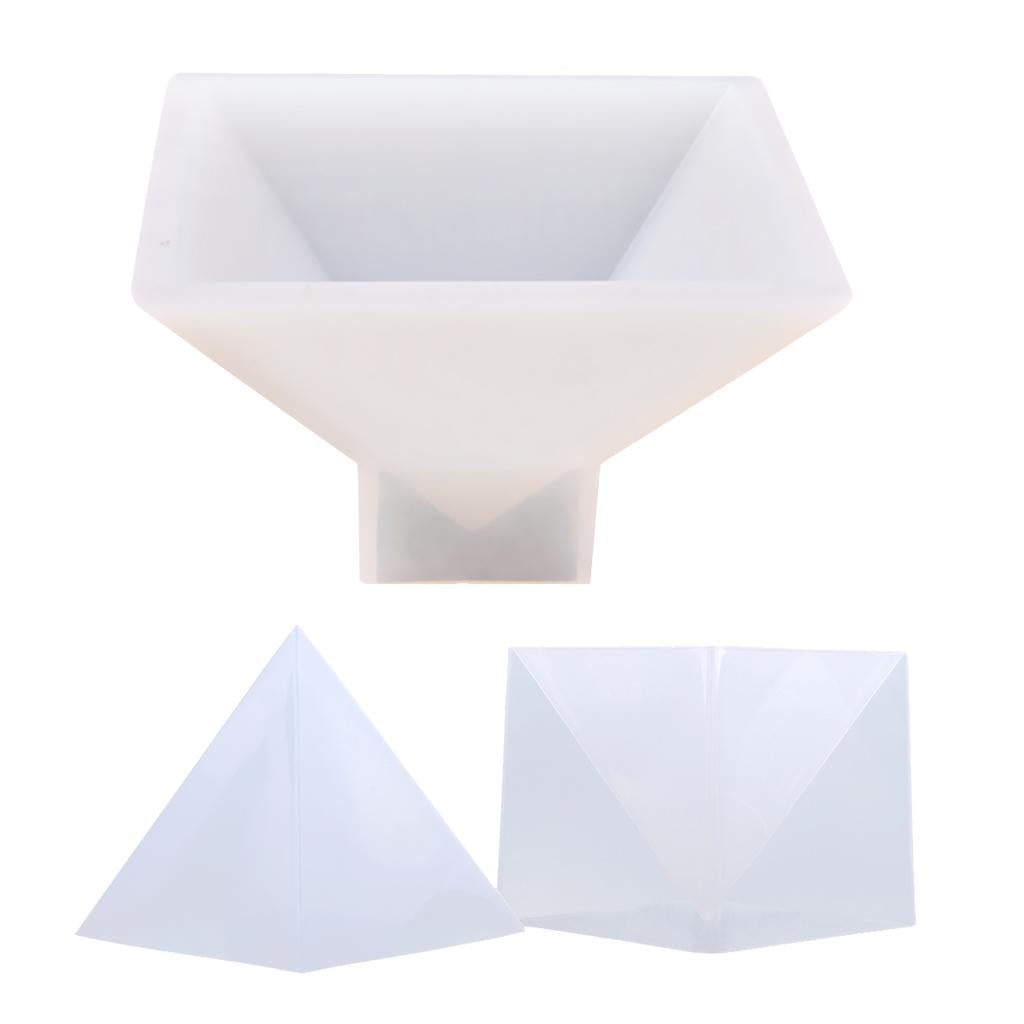 2 Pieces Pyramid Shape Silicone Mold Resin Ornaments Craft Mould 95mm 150mm