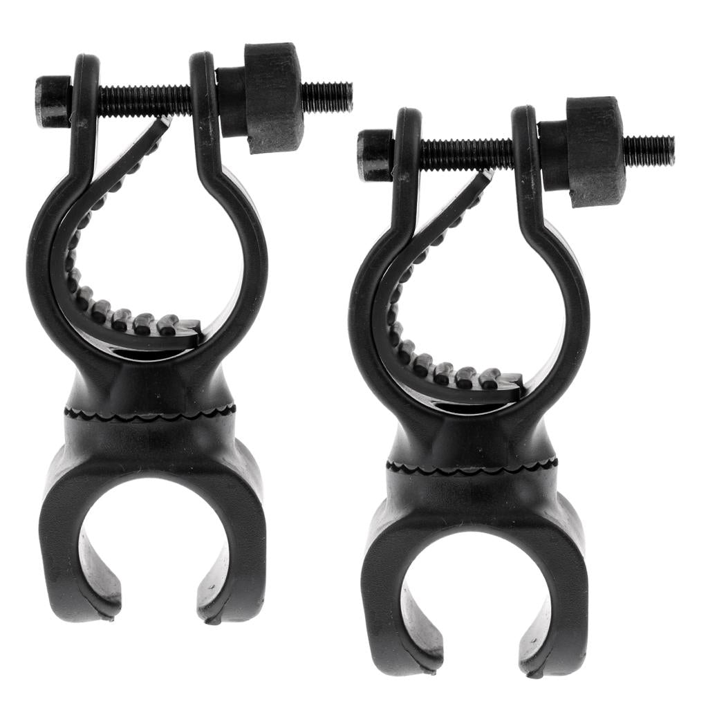 2Pcs 360 Degree Rotation Bike Cycling Flashlight Mount Holder Clamps Black