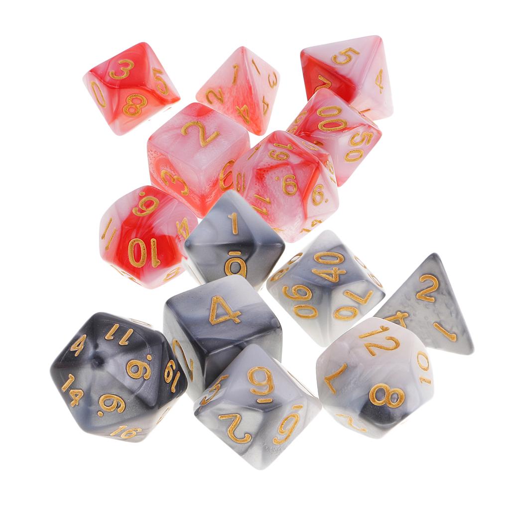 14 Pieces Polyhedral Dice Set for RPG Board Games