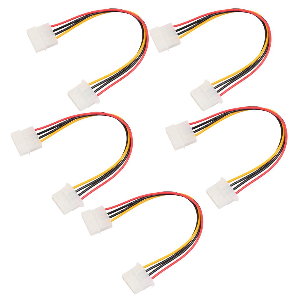 5 Pieces IDE 4Pin Male to Female Internal PC Power Supply Extension Cable
