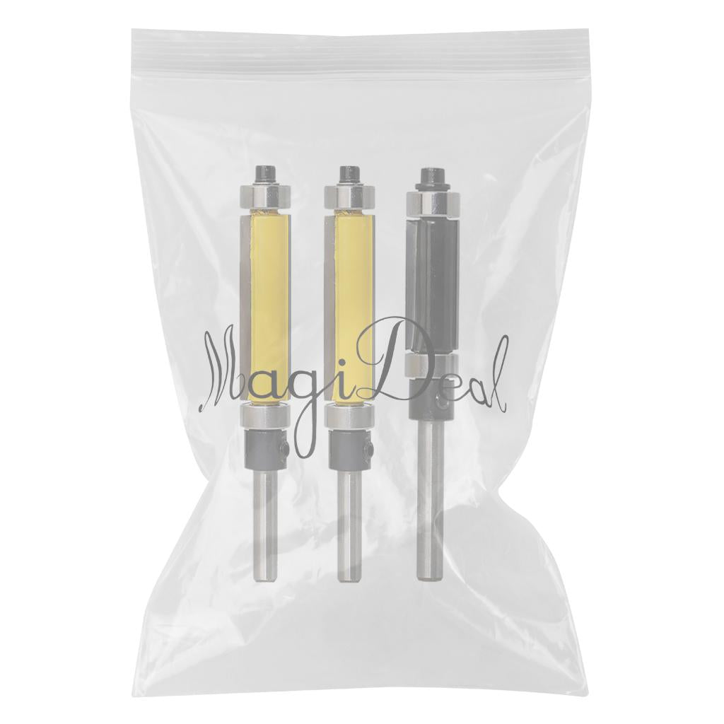 1 Set Solid Carbide Flush Trim Top & Bottom Bearing Router Bit 25mm, 38mm