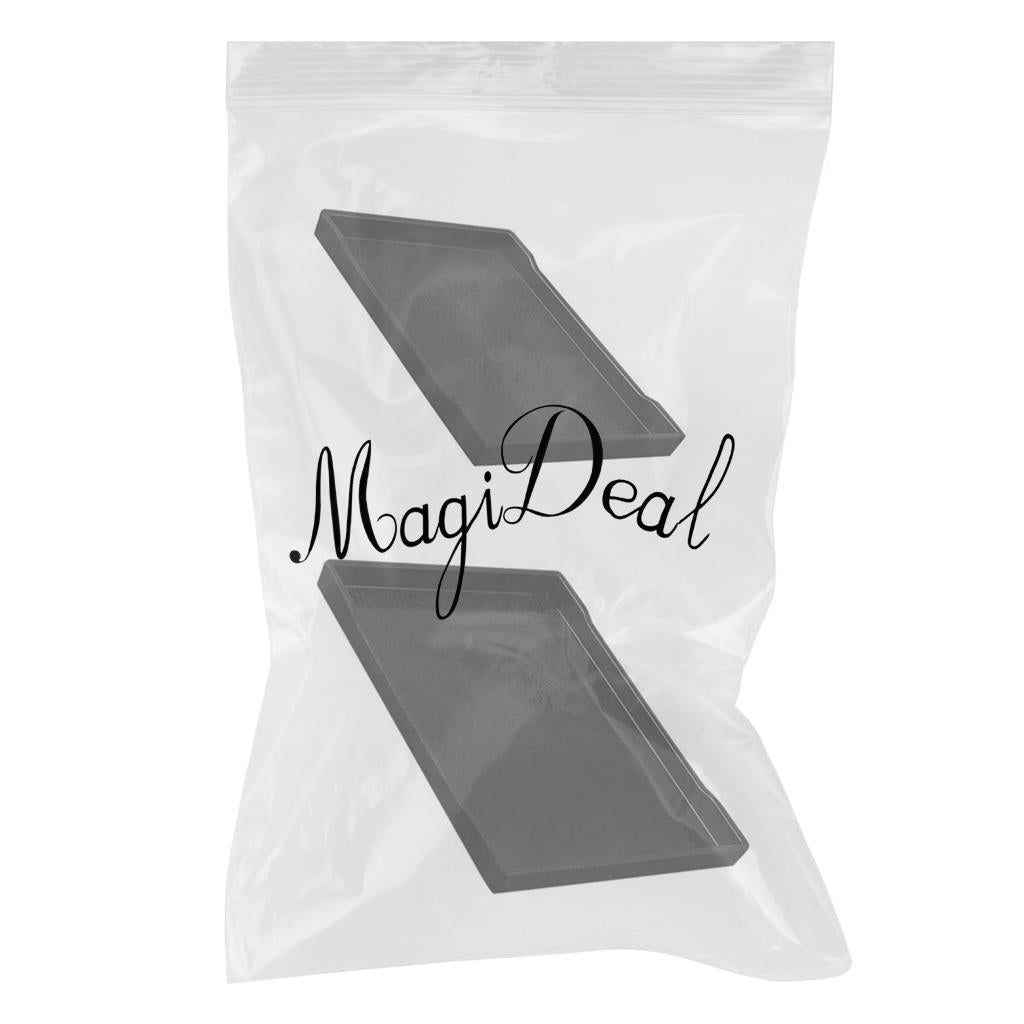 2x Melamine Hotel Serving Tray Dishes Cup Glass Cake Set Black 22.2cm 24.9cm