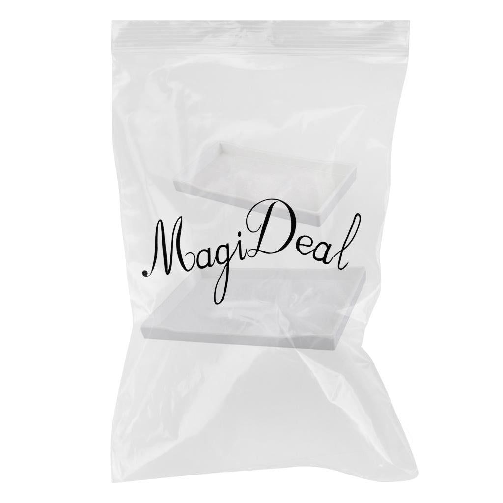 2x Melamine Hotel Serving Tray Dishes Cup Glass Cake Set White 22cm 24.9cm