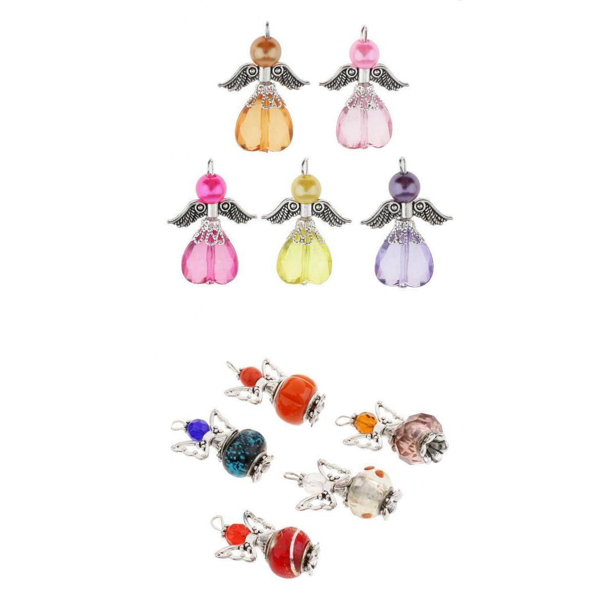 10pcs Assorted Acrylic Angel Wings Charms Pendant for DIY Jewelry Making