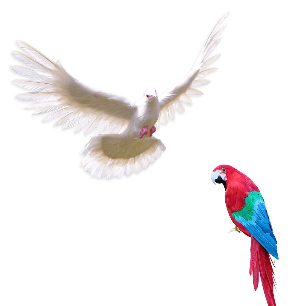 2Pcs Small Artificial Bird Feathered Realistic Garden Home Decor Ornament