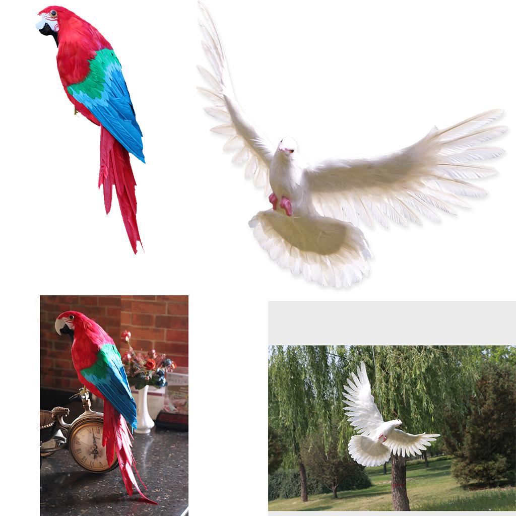 2Pcs Small Artificial Bird Feathered Realistic Garden Home Decor Ornament