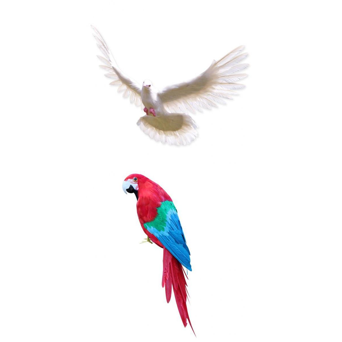 2Pcs Small Artificial Bird Feathered Realistic Garden Home Decor Ornament