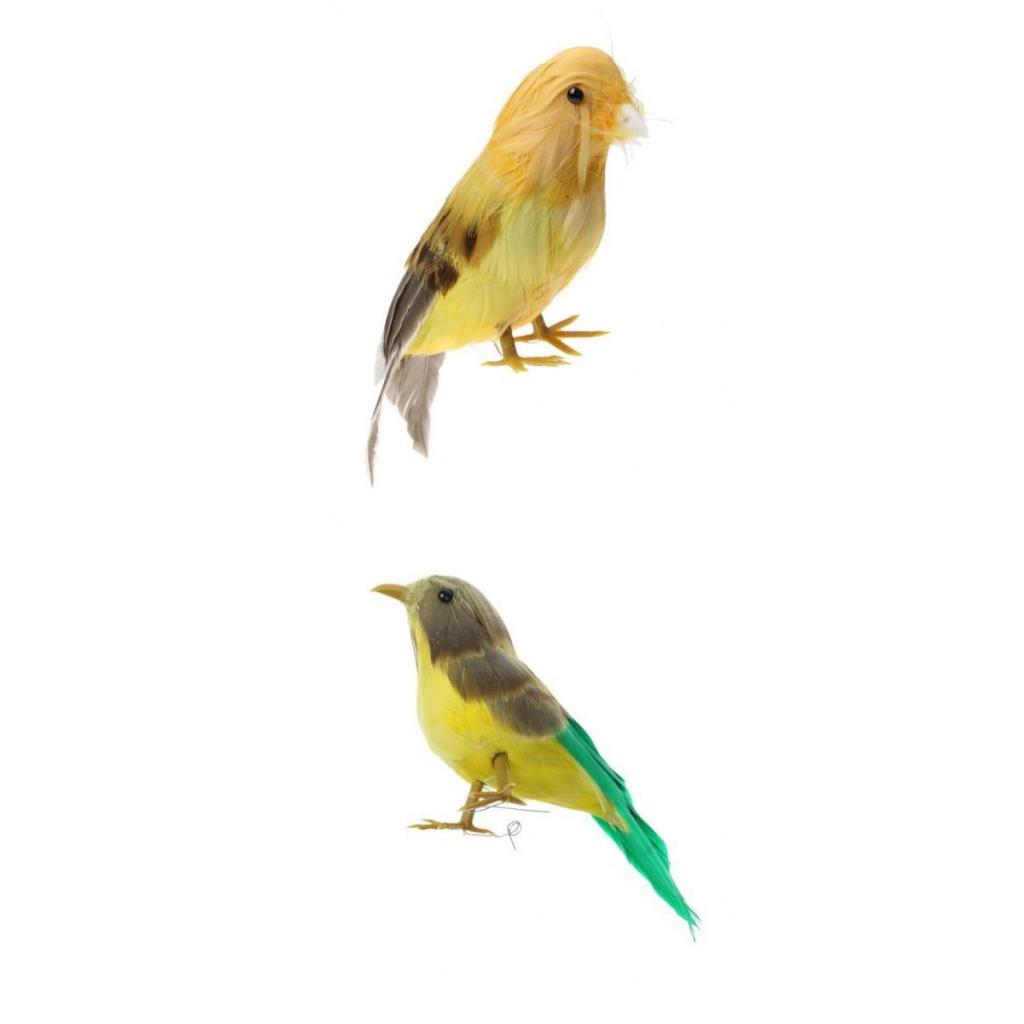 Artificial Small Bird Realistic ORNAMENTS Feather Taxidermy Tree Decor
